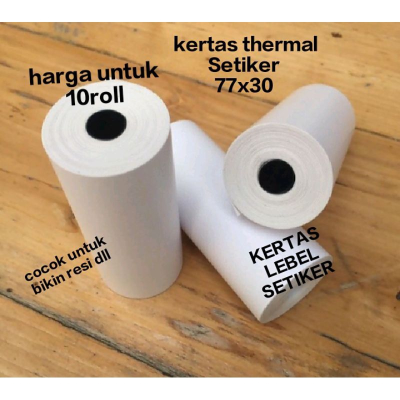 

PAKET 10 ROLL KERTAS LEBEL SETIKER 77X30