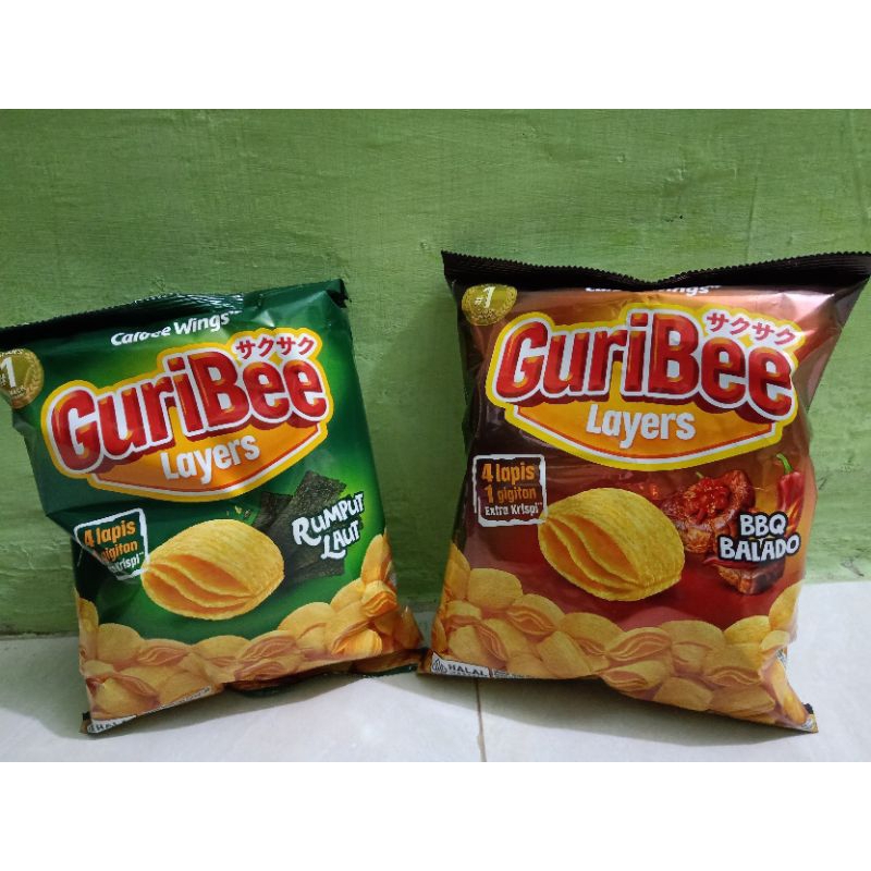 

Guribee Layers Snack 4 lapis dalam 1 gigitan.