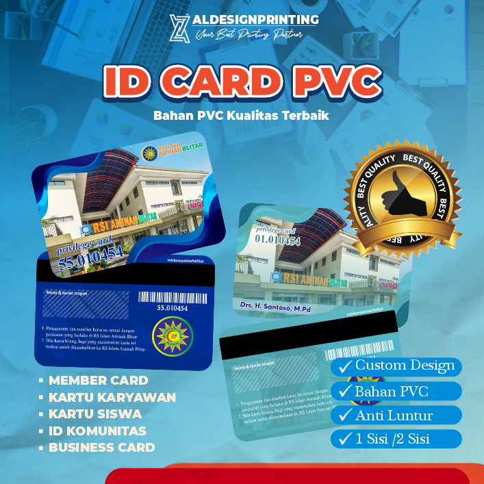 

ID Card PVC Bahan Premium Kartu Member Kartu Anggota Kartu Pelajar Kartu Karyawan