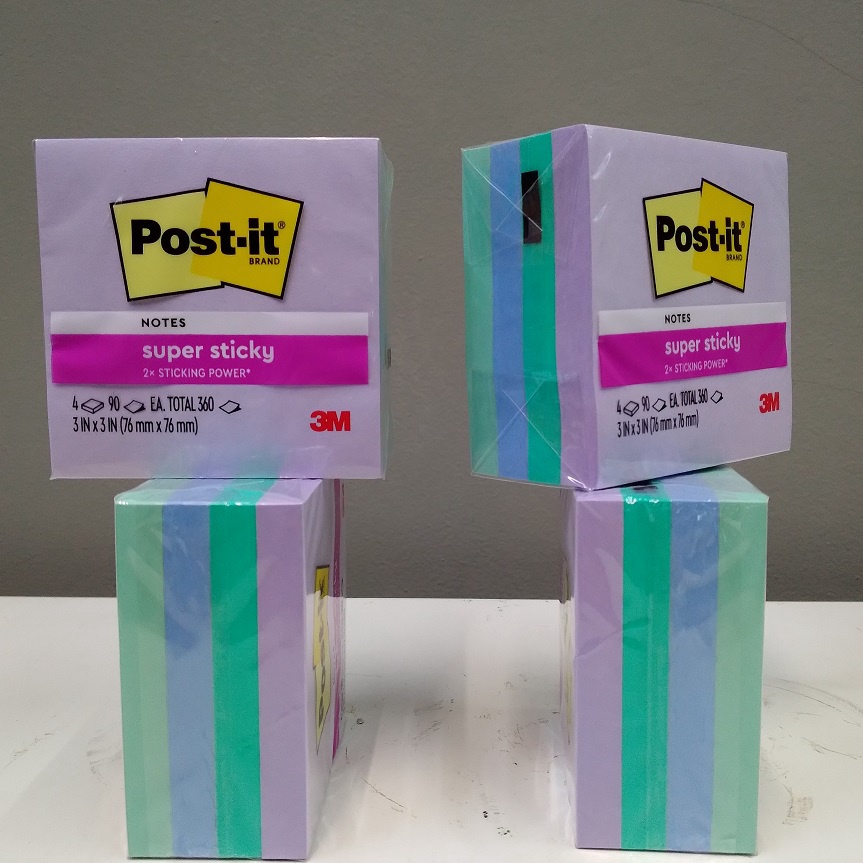 

Trendy 3M Post It Super Sticky Notes 6544SSBLU Blue 3 inch x 3 inch