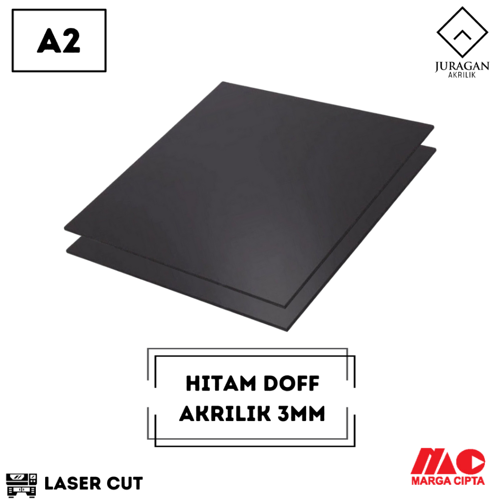 

Akrilik Marga Cipta Hitam Doff A2 3mm MC