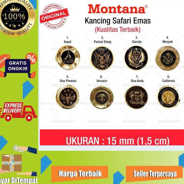 

Pasti Hemat ORIGINAL KANCING SAFARI EMAS 15MM ISI 1 PCS JHTMART