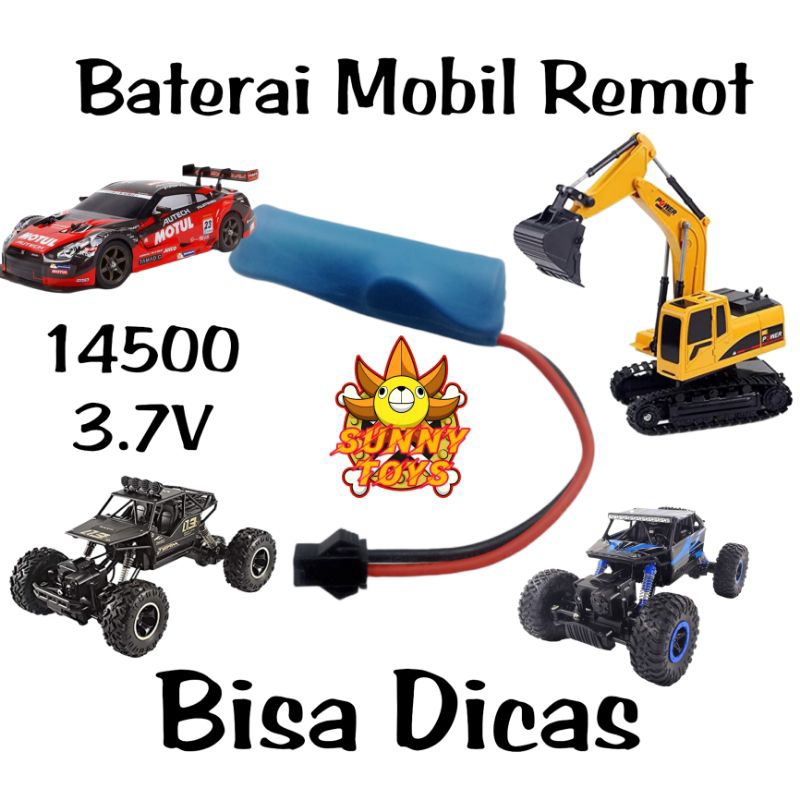 Batre Mainan Mobil Remot Cas Batre Cas Mobil Remot Baterai Rc 14500 3,7 Volt Batre Cas Kabel Baterai