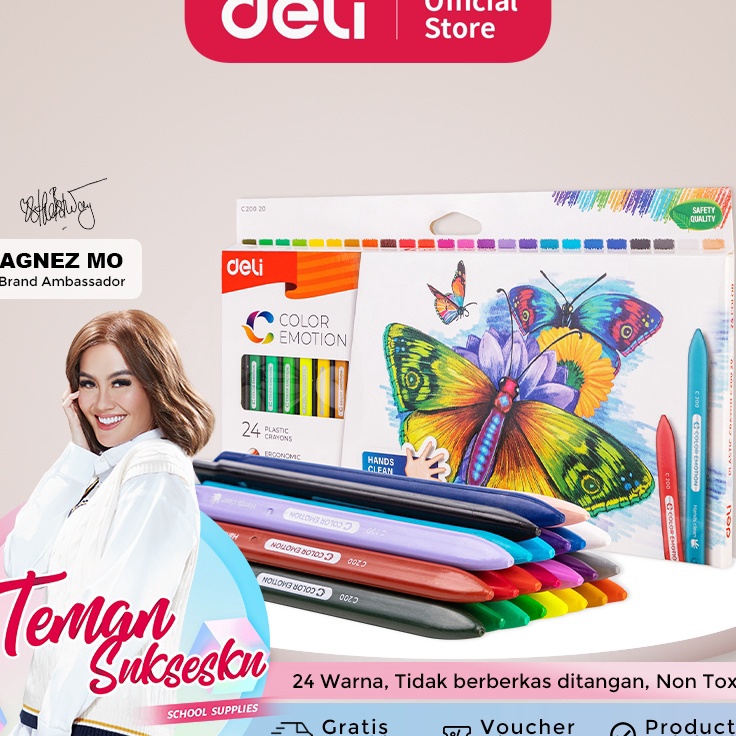 

Best Promo Deli Krayon Plastic 121824 Warna Cerah Bentuk segitiga ergonomis tidak beracun EC2