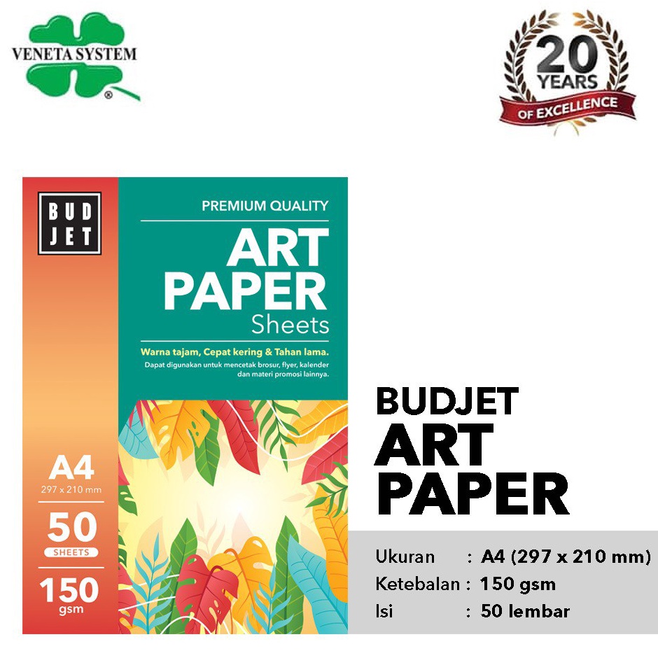 

Top Promo Kertas Art Paper A4 isi 5 Sheets Budjet Art Paper 15 Gsm
