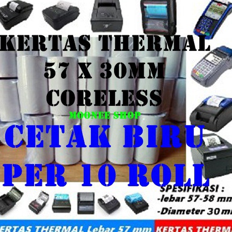 

Model Terkini Kertas thermal BIRU 57x3 Struk 57x3 printer bluetooth polos per 1roll BIRU