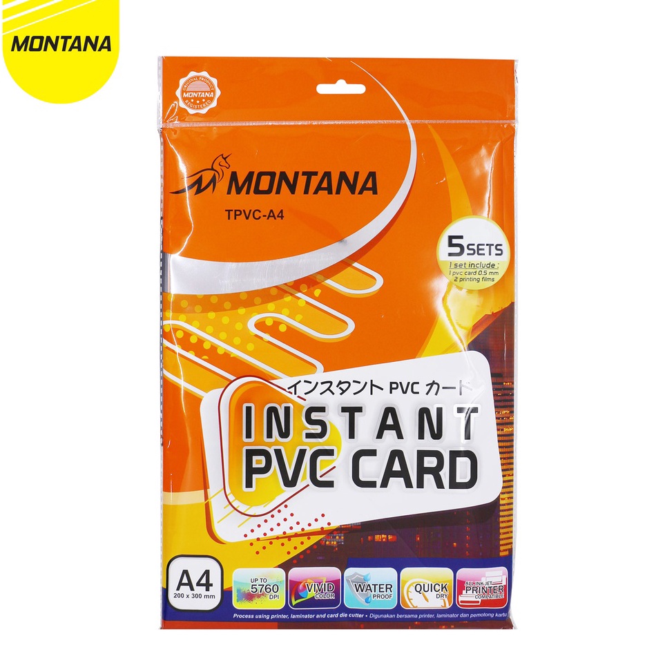 

Seller Montana Instan PVC Card Kes PVC Bahan ID Card Ukuran A4