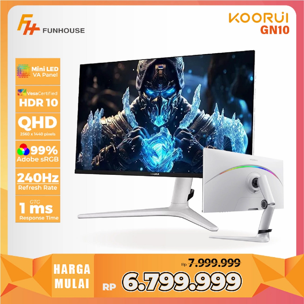 KOORUI 27 inch Gaming Monitor WQHD (2560 x 1440) 240Hz mini LED GN10