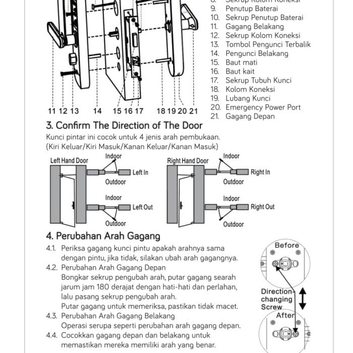 Smart Door Lock Handle RFID Fingerprint Waterproof