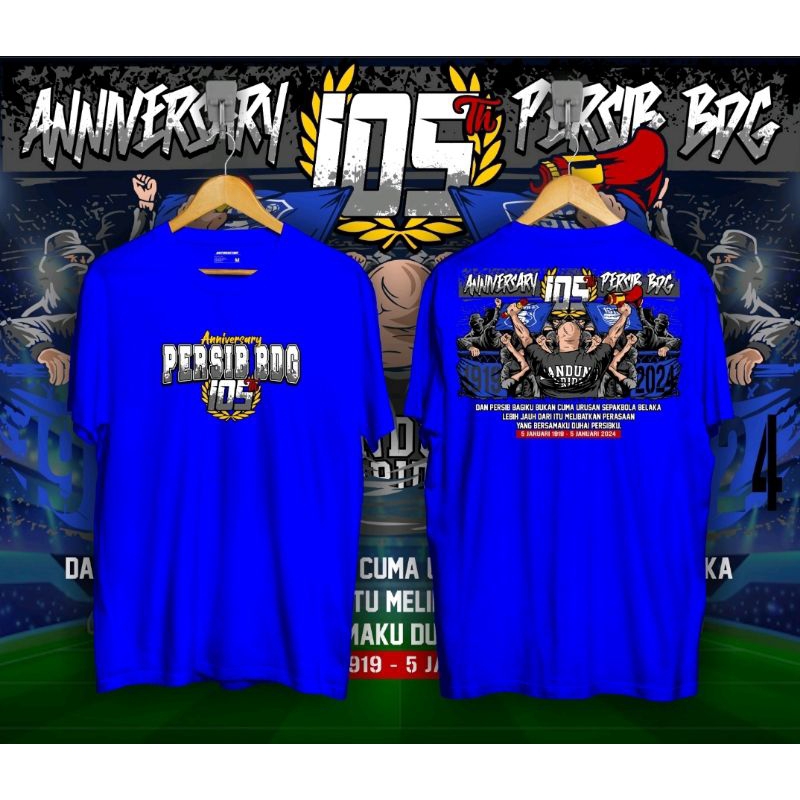 kaos Persib distro KAOS DISTRO PERSIB BANDUNG ANNIVERSARY 105 BANYAK PILIHAN GAMBAR ONE BLUE UNISHEC