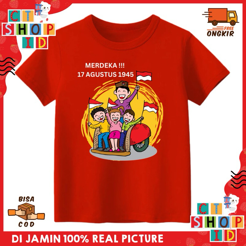 KAOS ANAK 17 AGUSTUS LOMBA AGUSTUSAN MERAH PUTIH KAOS KEMERDEKAAN ANAK SEKOLAH