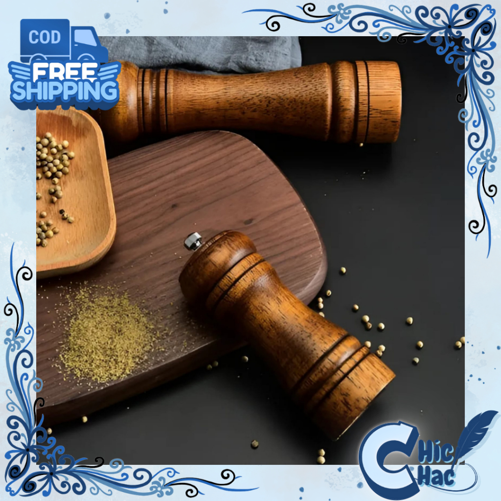 Gilingan Lada Merica Bumbu / Salt Pepper Mill Manual Grinder Kayu / Wood Salt Pepper Grinder Mill