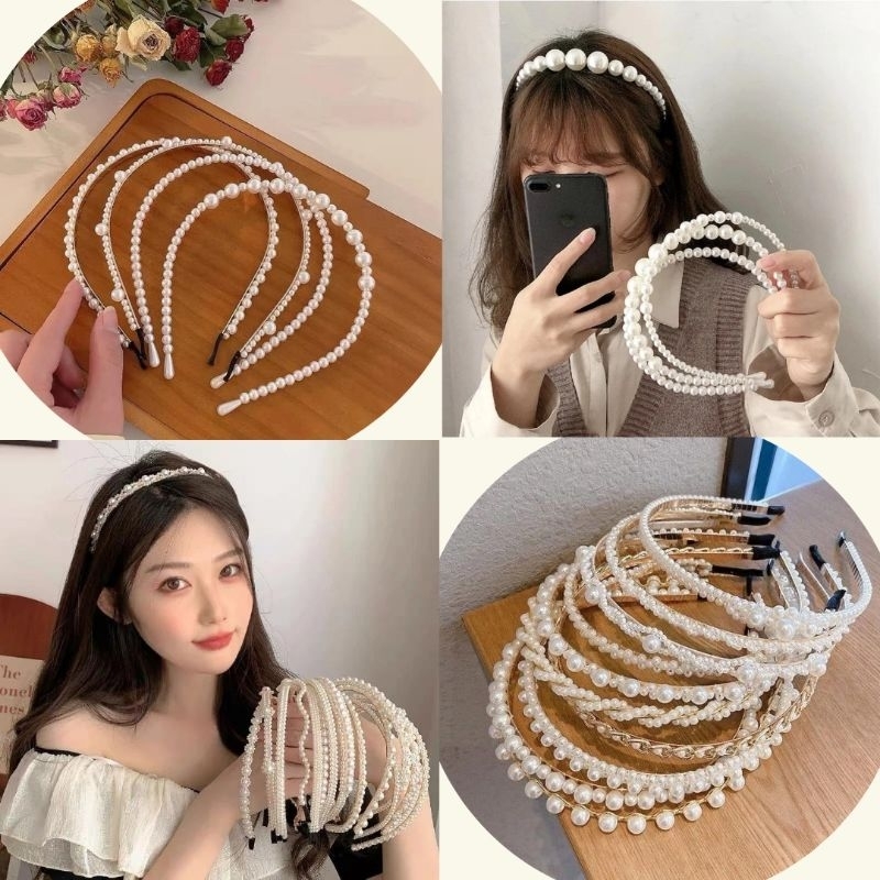 Bando Mutiara | Bando Mutiara Korea Style | Bando Anak Dewasa Pearl