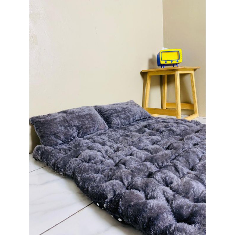 KASUR CIMOL BULU RASFUR HANNAKU 110X160X8CM FREE 2 BANTAL IMUT