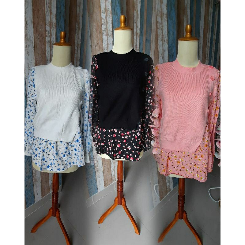 Zara Blouse Combi - Knit BKK Import