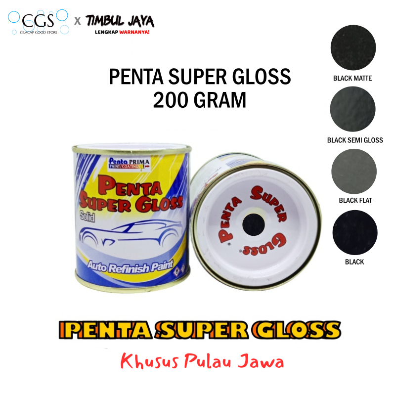 Cat Penta SUPER BLACK L300 200 gram - cat hitam motor - cat mobil hitam - cat motor hitam - cat pent
