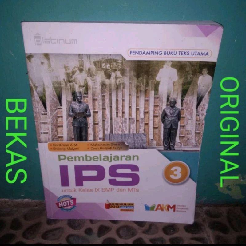 Buku Pembelajaran IPS Ilmu Pengetahuan Sosial kelas 9 IX 3 SMP Platinum Tiga Serangkai Kurikulum 201