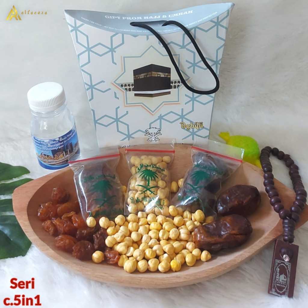 

Alfareza -Paket Hemat Makanan - 20 Paket Hampers Souvenir Hadiah Paket Oleh-oleh Haji dan Umroh Harga Grosir Paket Hemat Isi 5 Produk