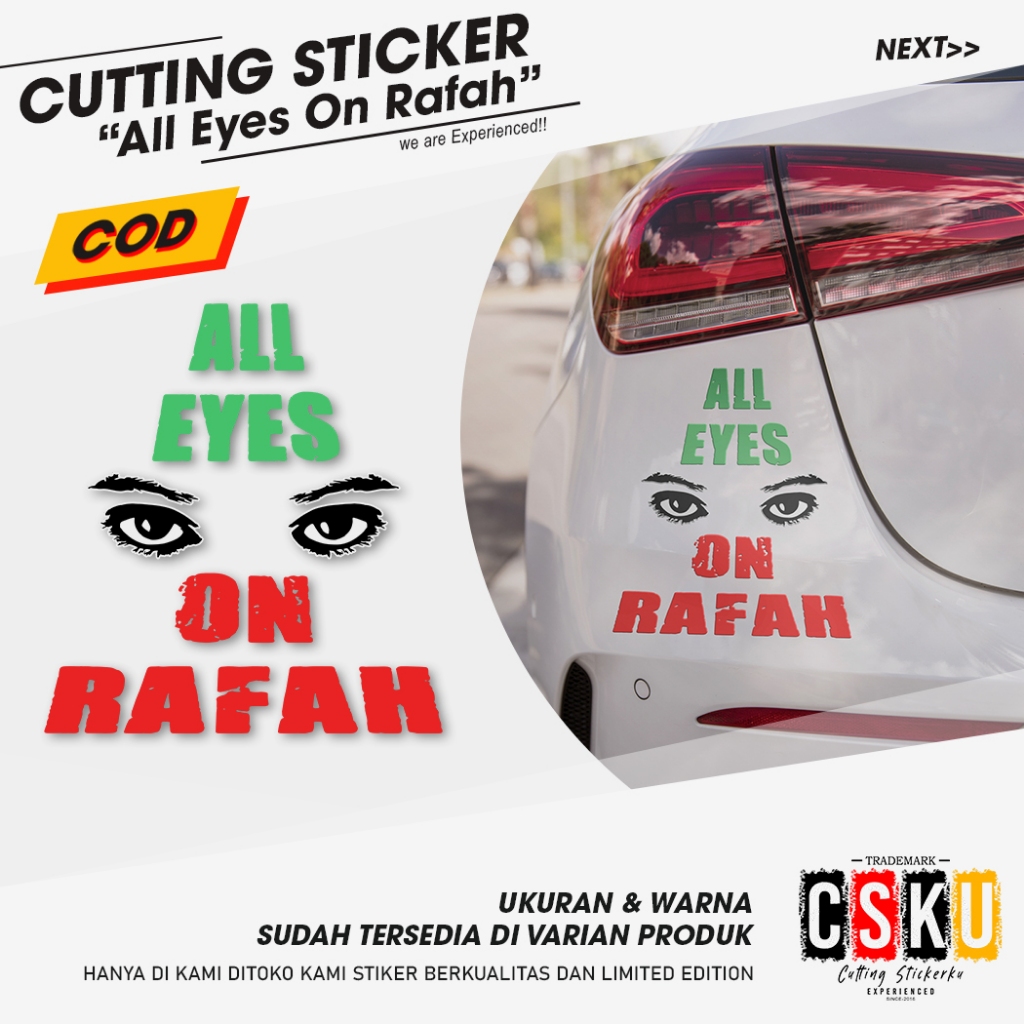 

Cutting Sticker All Eyes On Rafah Variasi Motor Mobil Sticker Palestina Kaca Dasbor Visor Bodi