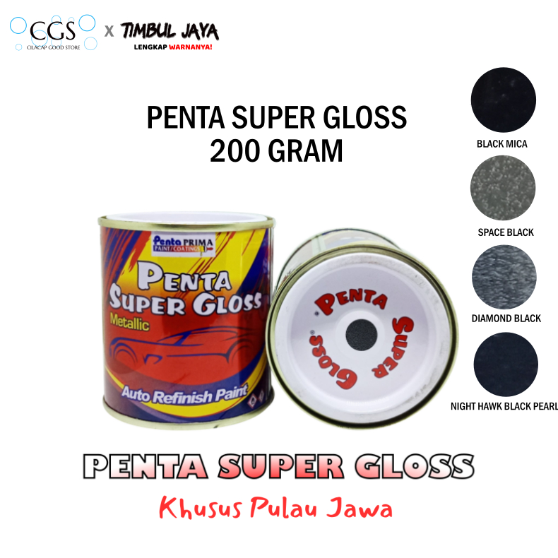 Cat Penta NIGHT HAWK BLACK 200 gram - cat hitam metalik - cat motor hitam - cat mobil hitam - cat mo