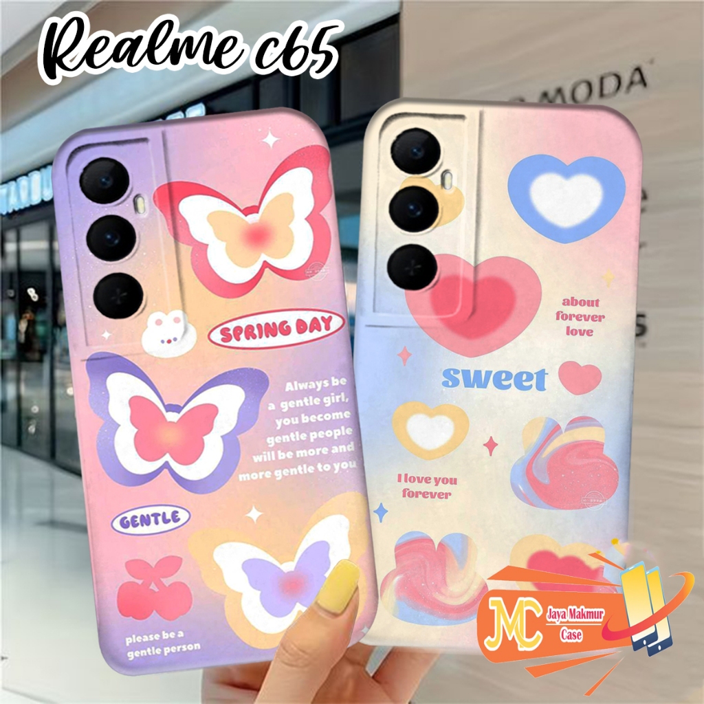 Softcase REALME C65 2024 TERBARU Motif Walpaper Aesthetic Rainbow Cantik - Case Love - Case Kupu Kup