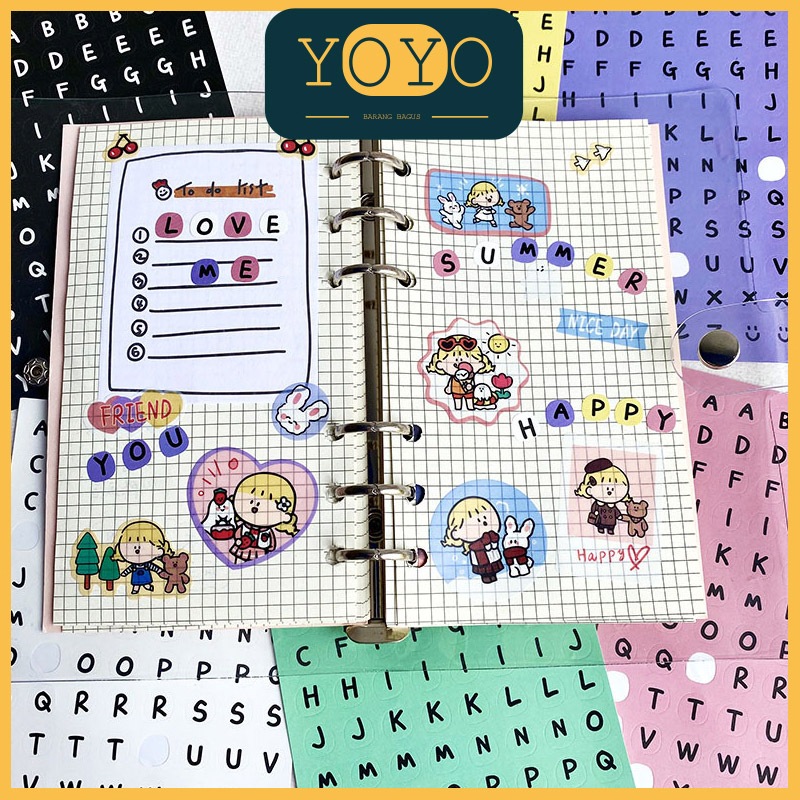 

1Pc Letters Sticker Alphabet Numeric Stiker Tulisan Angka / Letter Capital Round Sticker / Decoration Sticker Huruf - B0119