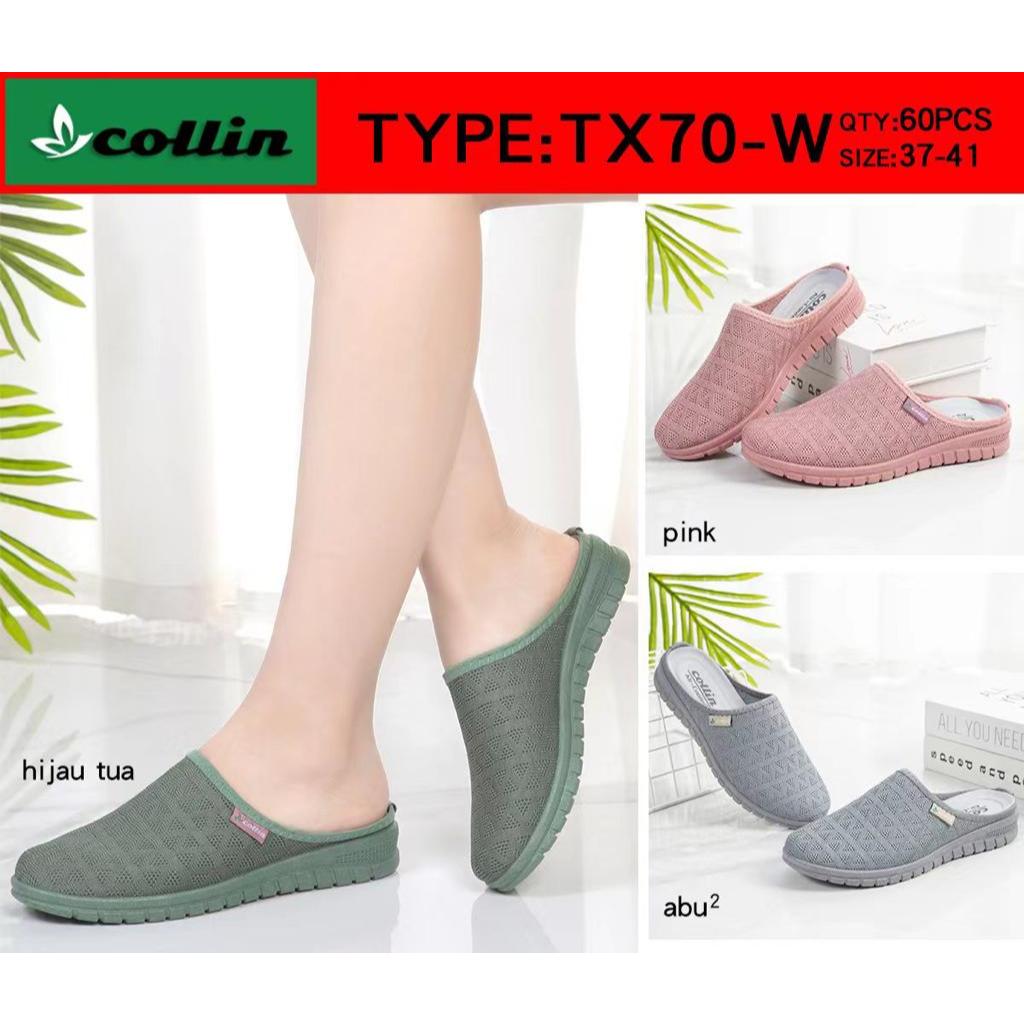 SEPATU SANDAL BUSTONG RAJUT FLAT TEPLEKS WANITA KOREAN STYLE IMPORT CHINA TX60-W (37-41) SEPATU WANI