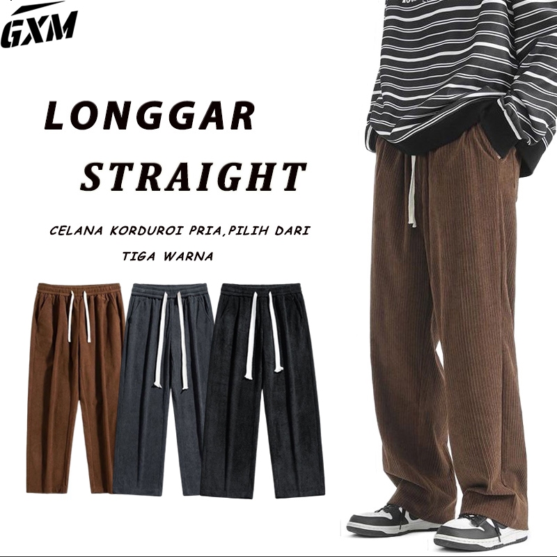 GXM Celana Corduroy Pria jumbo korduroy pants M-5XL