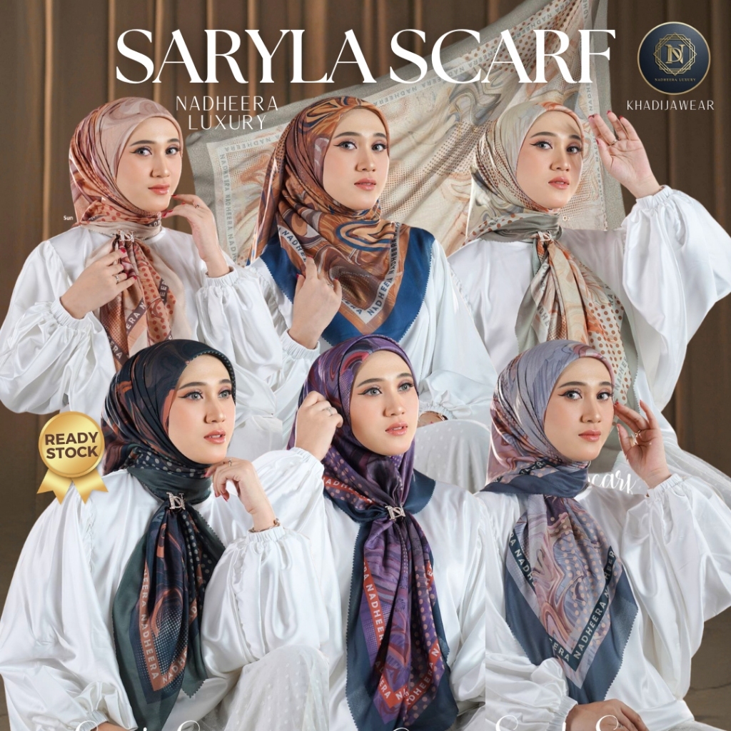 [BISA COD] SARYLA SCARF NADHEERA LUXURY JILBAB SEGIEMPAT NADHERA SARLA SARY SAYLA SALYRA PRINT MOTIF