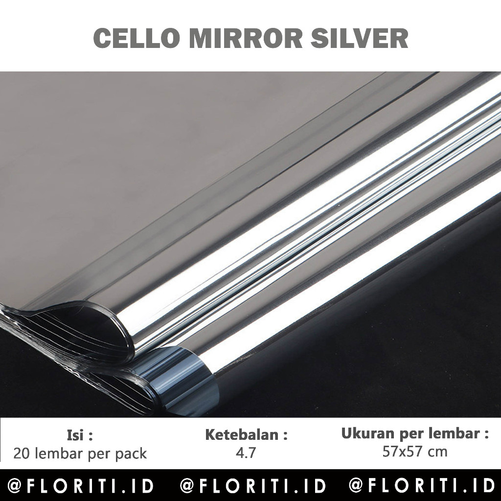 

(5 LEMBAR) Kertas Buket Mirror Double Silver Flower Wrapping