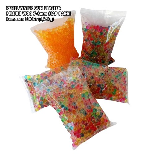 Refill Peluru Water Gel Gun Blaster  WGG 7-8mm 500gr Siap Pakai