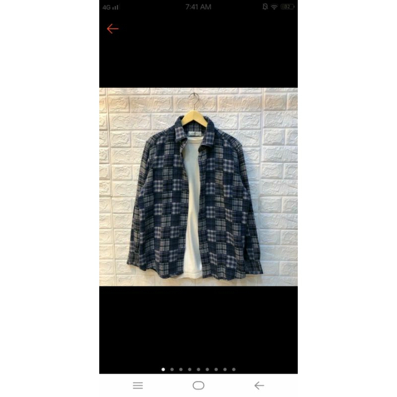 kemeja flannel uniqlo golden bear