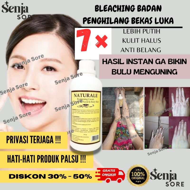 PEMUTIH BADAN PERMANEN NATURALE BLEACHING CREAM 250GR ORIGINAL BPOM BLEACHING BADAN BLICING PERAWATA
