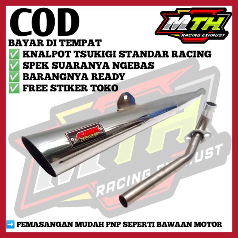 King Drag Knalpot Standar Racing King Drag Prima legenda Green Astrea C 70 Win Supra 110 Karisma 110