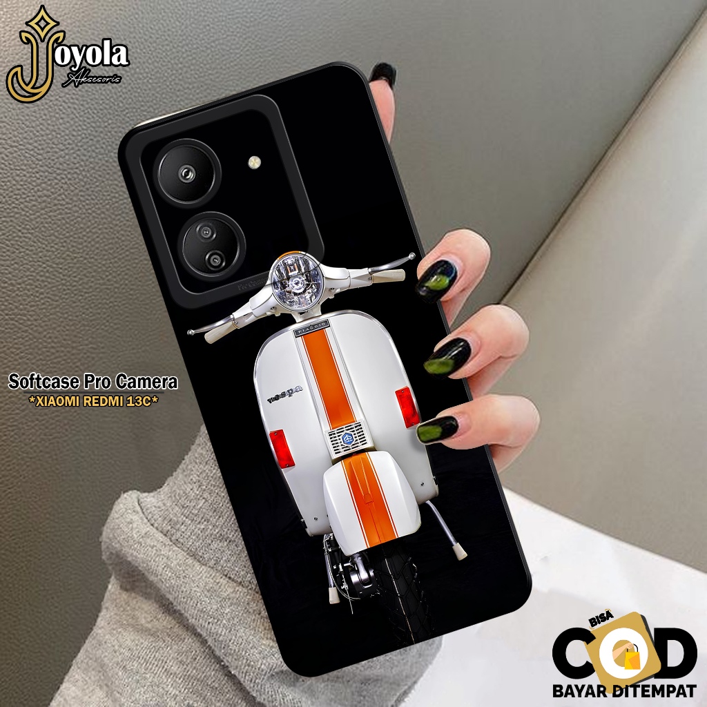 JOYOLA Case Xiaomi Redmi 13C 2023 Terbaru - Fahion Case Vespa - Softcase Xiaomi Redmi 13C - Pro Came