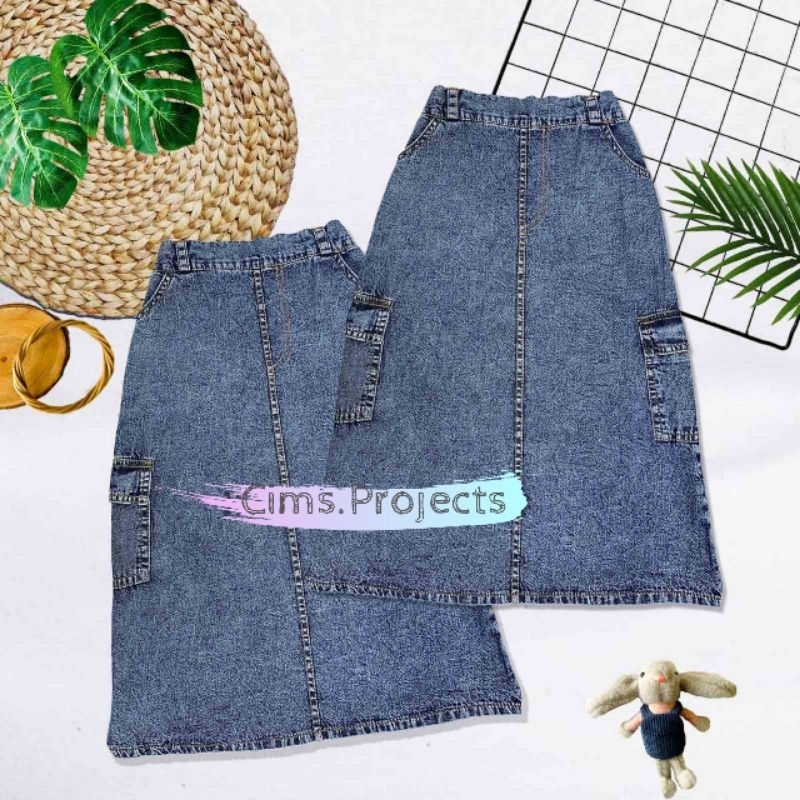 ROK JEANS CARGO/ROK ANAK PEREMPUAN/ROK