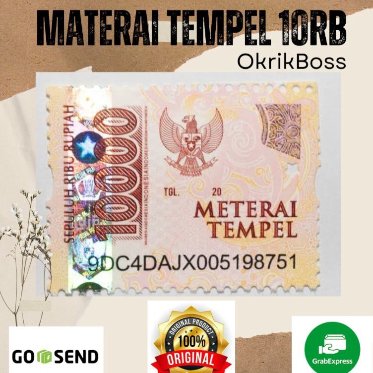 

Harga Khusus Meterai Asli 1 tempel Rp1 Original