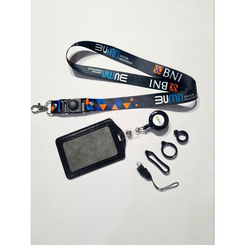 

Lanyard Bni BUMN / bni cetak 2 sisi ukuran 2cm Lanyard Custom Satuan Murah