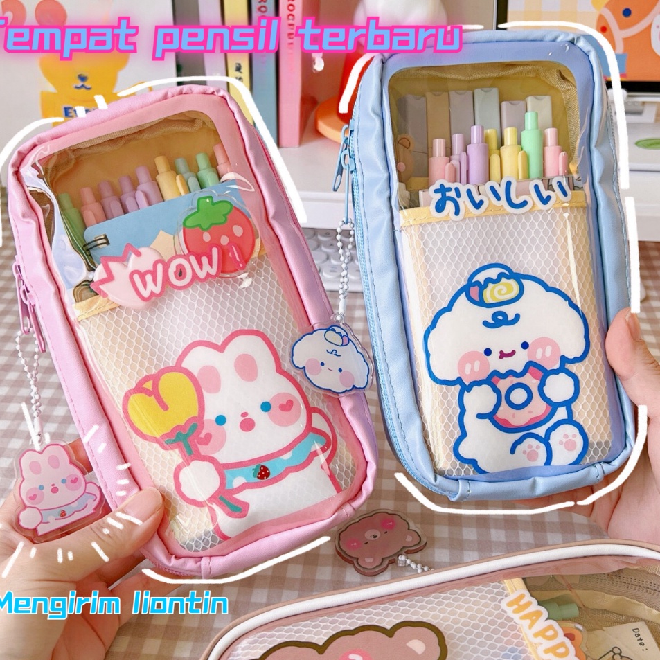

Modern Dilengkapi dengan liontinPencil Case Kotak Pensil Cute Tempat Pencil Fashion Korea Tempat Alat Tulis Kawaii Pencil Tempat Pensil Lucu Anak Cases Large Capacity Box for Girls Office Student Stationery Organizer
