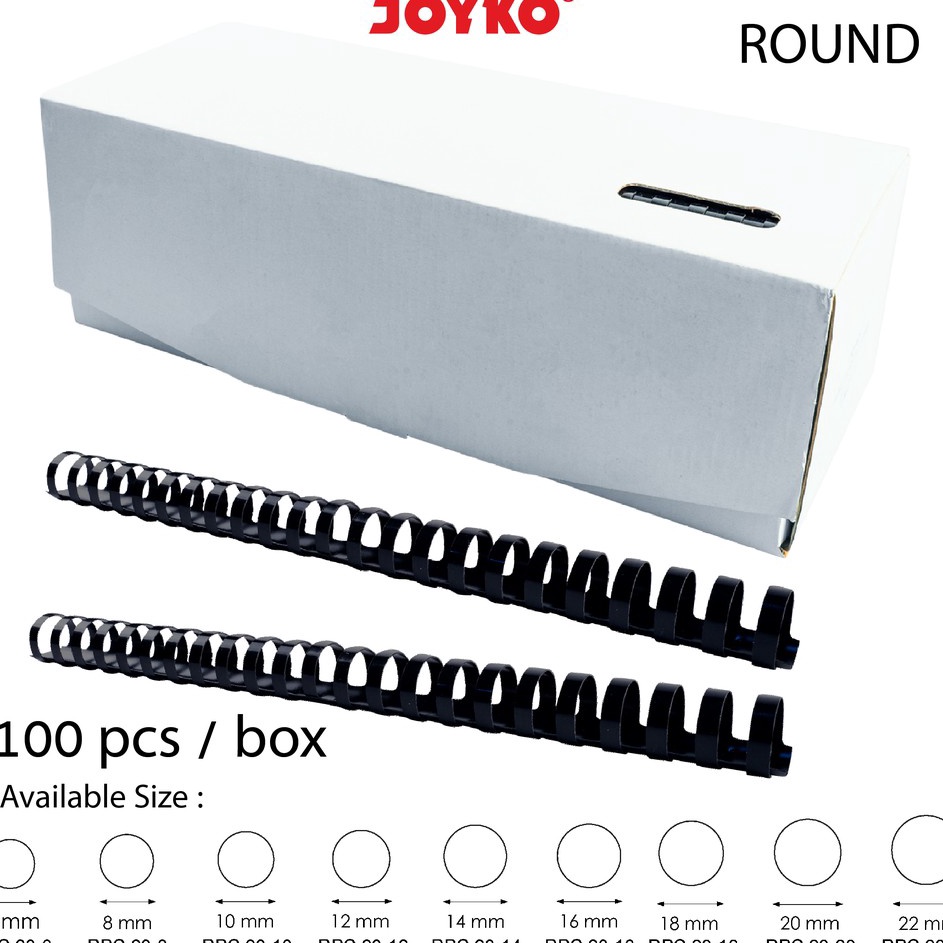 

Stock Banyak Joyko Binding Ring Plastic Comb Spiral Jilid Round F4 1 Box 1 Pcs