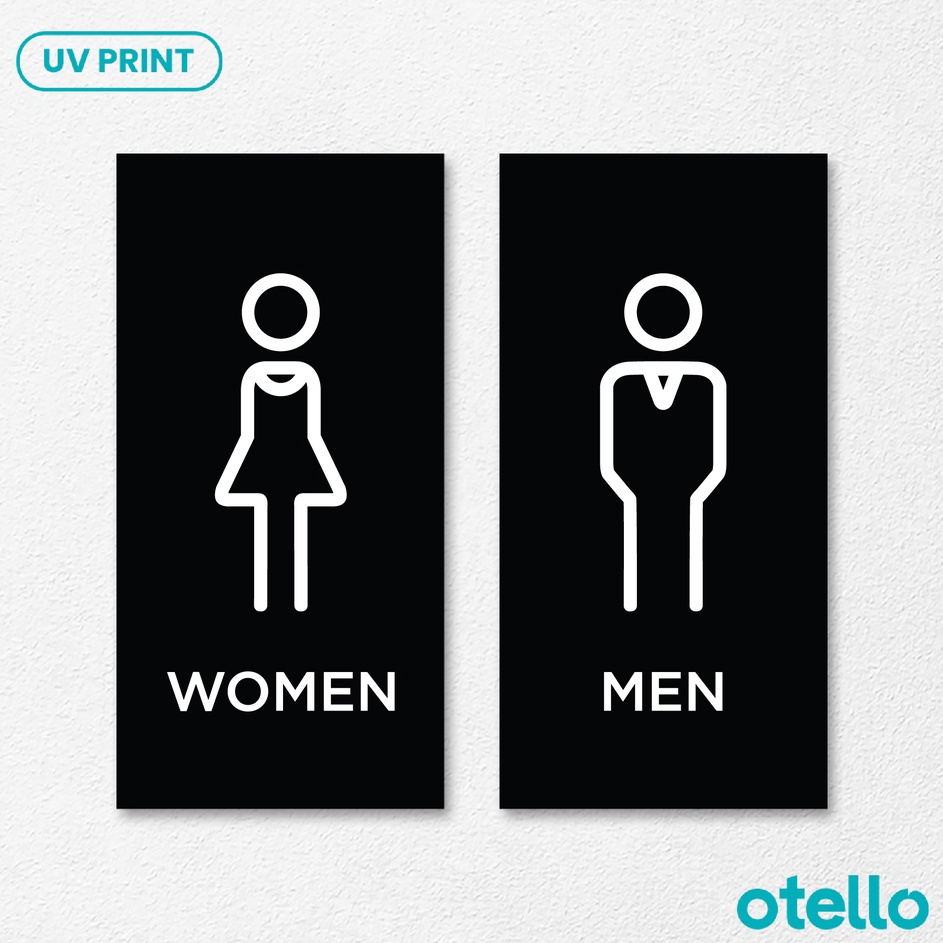 

Otello Sign Toilet Pria Wanita Minimalist Signage Acrylic Modern Akrilik Label Tanda Nama Ruang Akrilik Restroom WC Men Women