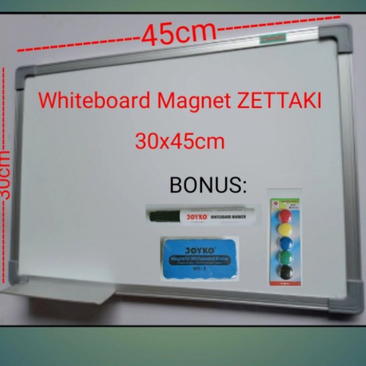 

Papan tulis magnet whiteboard gantung single face ZETTAKI 3x45cm
