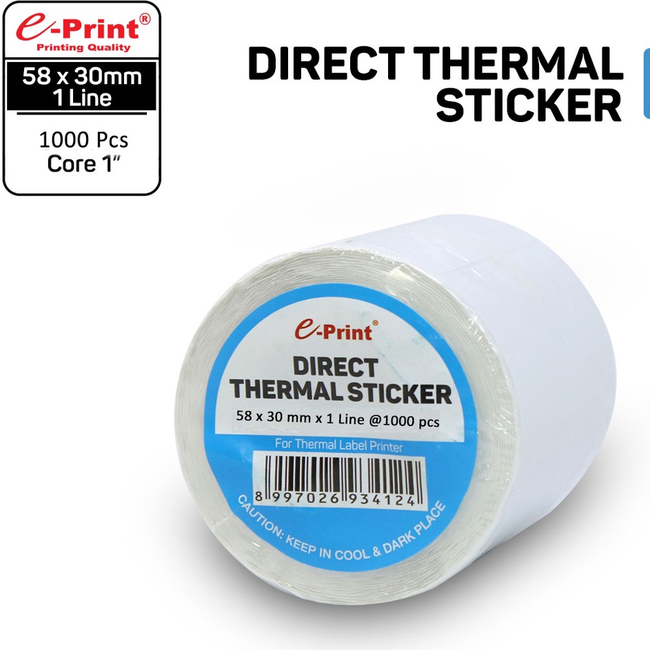 

Ramah Lingkungan ePrint Direct Thermal Sticker Label Barcode 58 x 3 mm