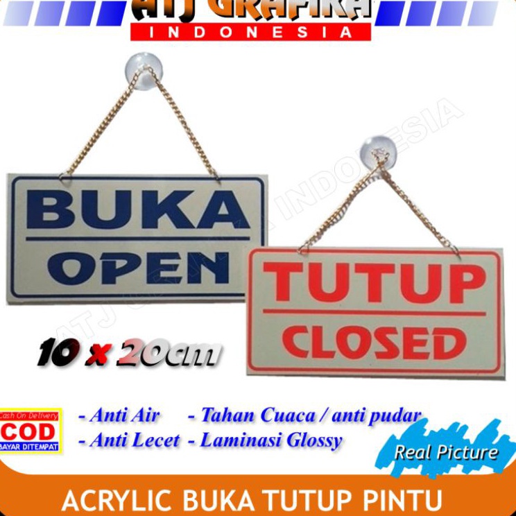 

Terbatas plat acrylic buka tutup papan open closed label pintu toko kantor dll