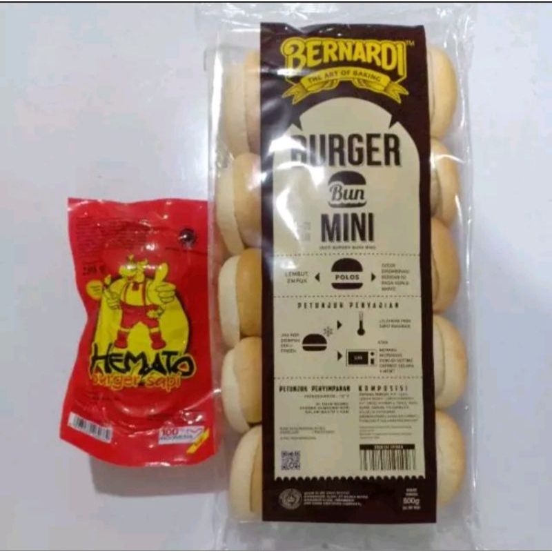 

Paket Bernardi Burger Polos Mini 20S +Hemato Beef Burger 280gr