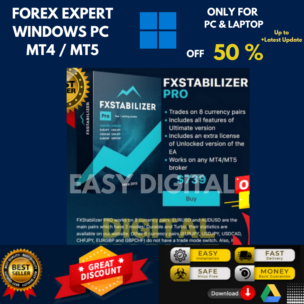 Terbaru  Fxstabilizer Pro Robot EA MT4 | 2 Mode Auto Trade EA | More Profit Low Risk