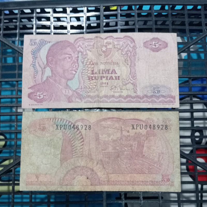uang kuno 5 rupiah soedirman tahun 1968