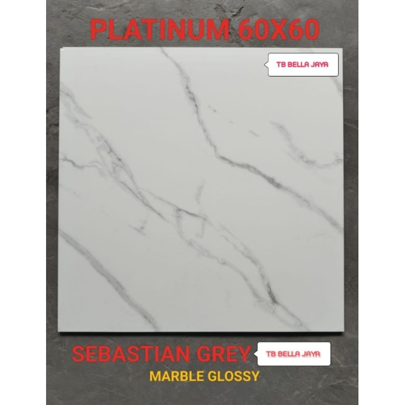 Keramik Lantai Licin Platinum Sebastian Grey Ukuran 6060