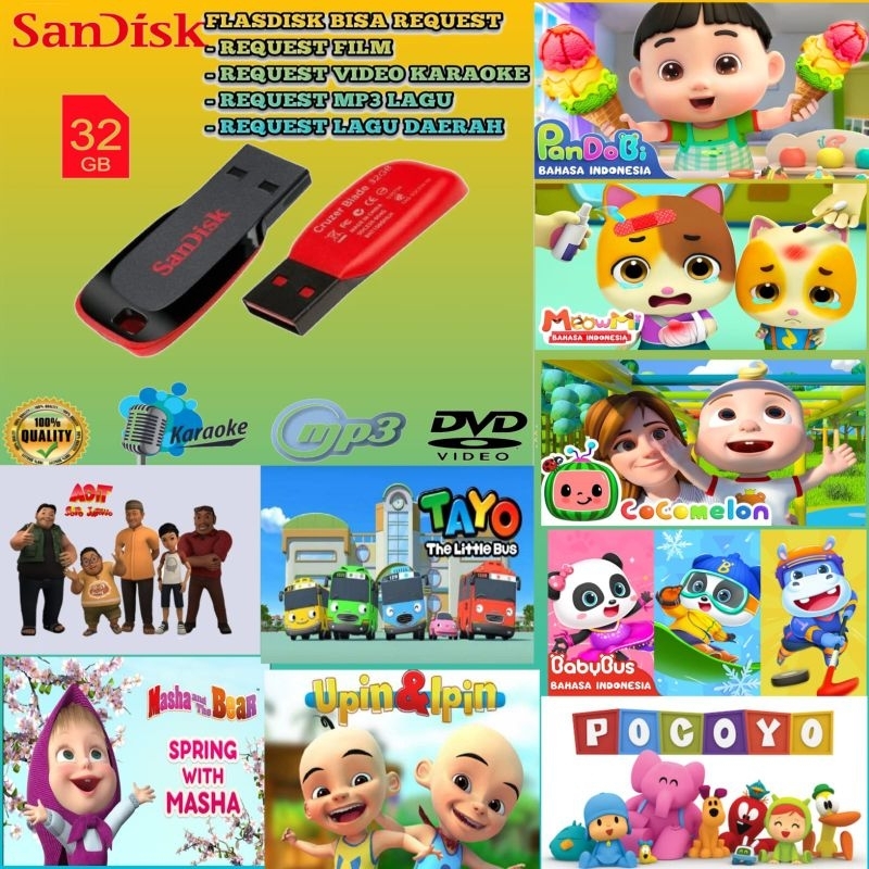 FLASHDISK USB-KASET D.V.D LAGU ANAK INDONESIA-LAGU ANAK ANAK TERLARIS-LAGU ANAK ANAK TERPOPULER-LAGU