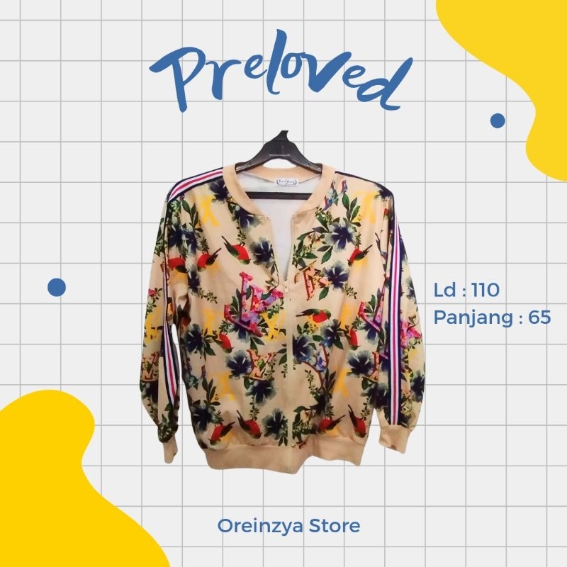 PRELOVED jaket motif bunga wanita